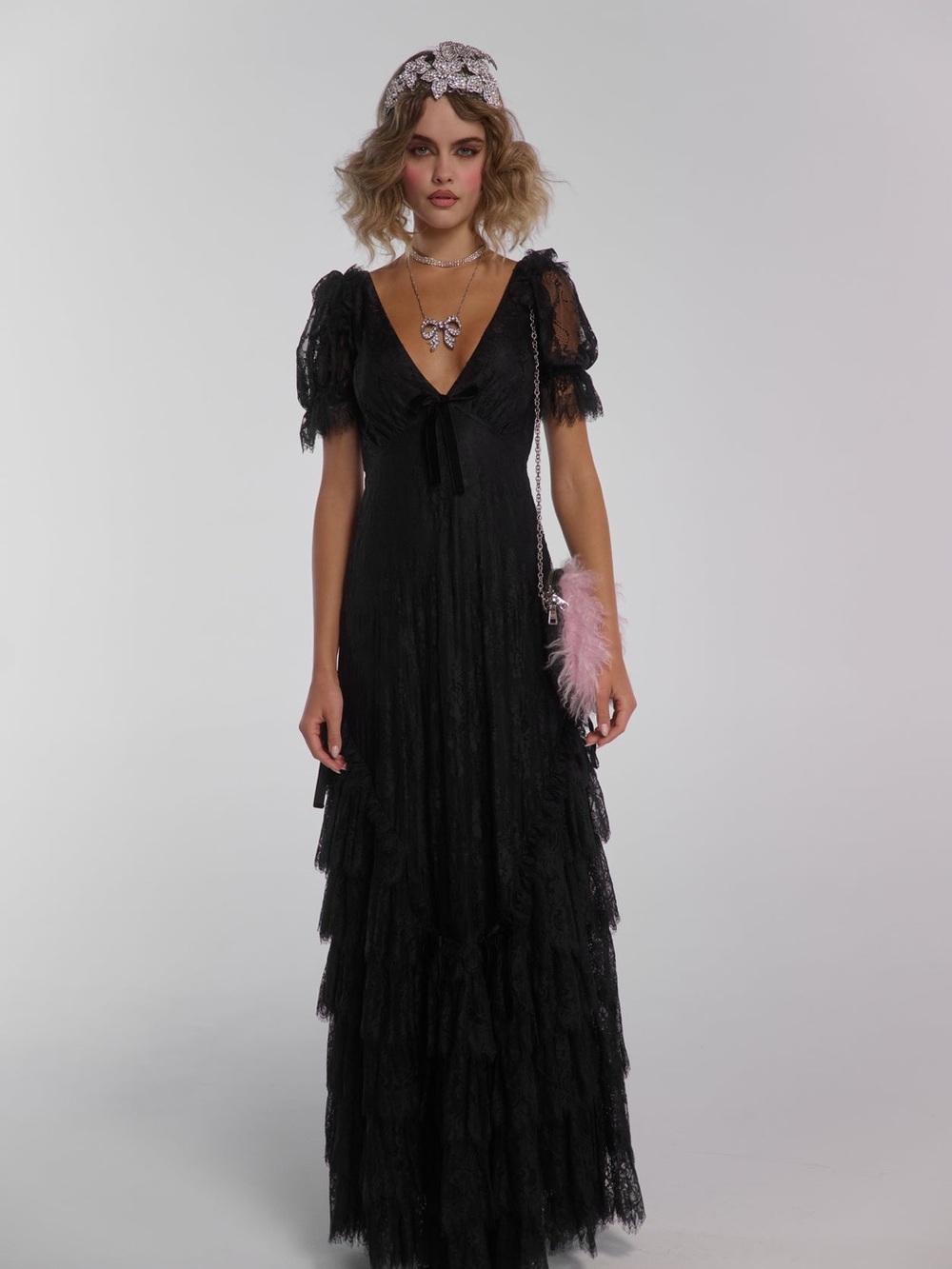 Selkie Caviar Lace Gatsby Slip Dress 5x NWT